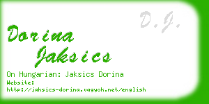 dorina jaksics business card